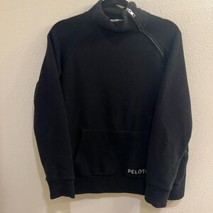 Peloton Apparel Ribbed Side Zip Mock Neck Pullover Sweatshirt Black Women's M